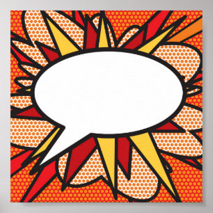 Affiche Votre message bulle de dialogue Fun rétro bande de