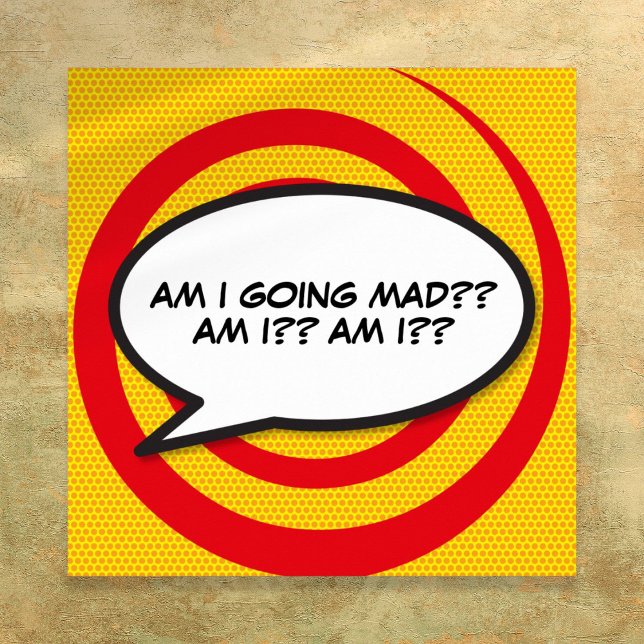 Affiche Votre message bulle de discours Fun rétro bande de (Custom Message Speech Bubble Fun Comic Book Poster)