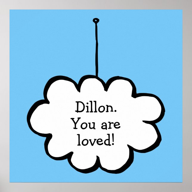 Affiche Votre message Cloud de rêve sur une ficelle (Devant)