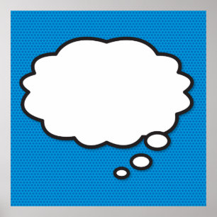 Affiche Votre message Pensez Bubble amusant Retro Comic Bo