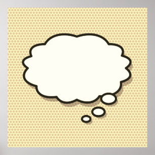 Affiche Votre message Pensez Buble Amusant Rétro Comic Boo