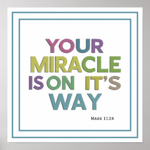 Affiche Votre miracle est en route Inspiration chrétienne