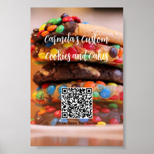 Affiche Votre nom d'entreprise Texte avec code QR de menu 