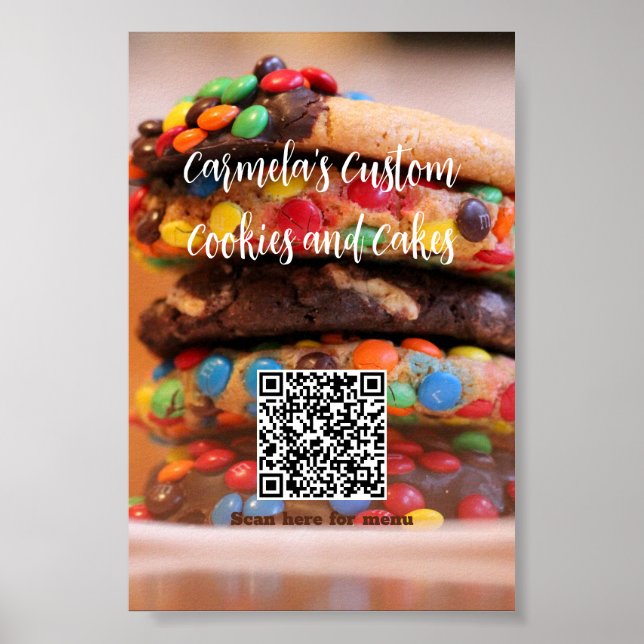 Affiche Votre nom d'entreprise Texte avec photo de code QR (Devant)