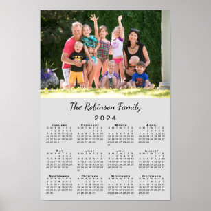 Affiche Calendrier 2024 famille figurine personnalisé