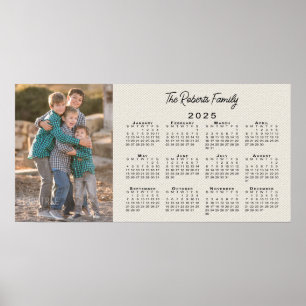 Affiche Votre Photo et Nom Calendrier 2025 Toile de Fond F