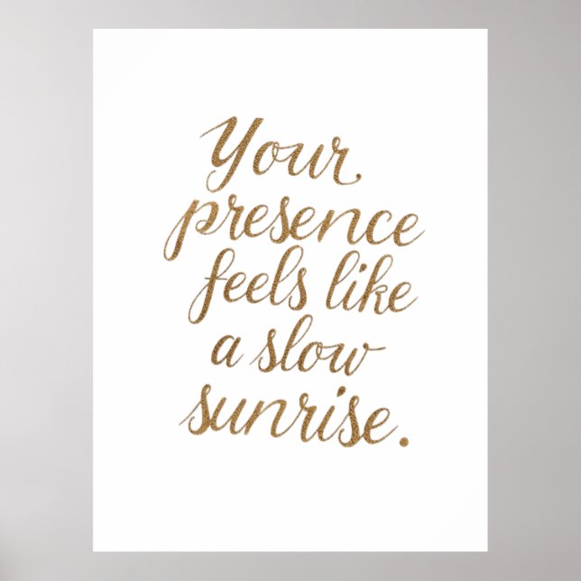 Affiche Votre Présence : Un Lever de Soleil Lent (Devant)