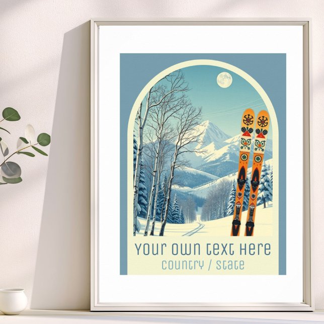 Affiche Votre propre texte vacances de ski à la station de (Créateur téléchargé)
