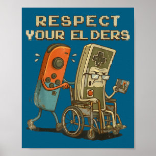 Affiche Votre Respect Des Anciens Jeux Rétro Joueur
