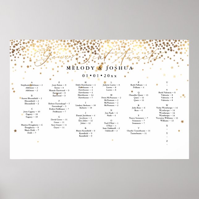 Affiche Votre siège attend, ÉTOILES, GRAPHIQUE DE PLACE, A (Devant)