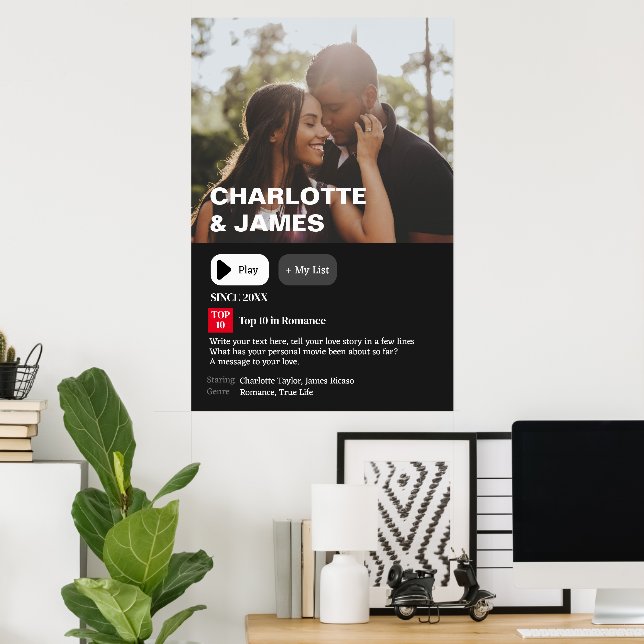 Affiche Votre Synopsis de Film Personnalisé Photo  (Bureau à domicile)