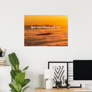 Affiche Votre texte personnalisé lever de soleil au-dessus