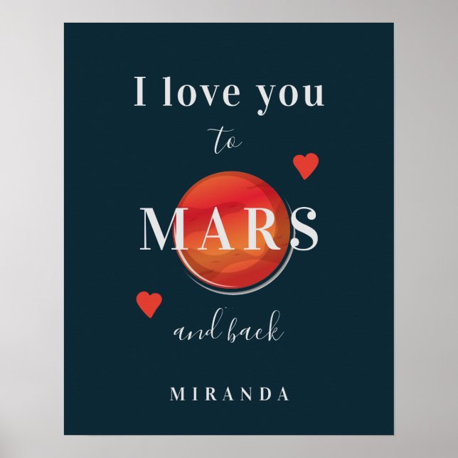 Affiche Vous aimez Mars typographie moderne Valentine (Devant)