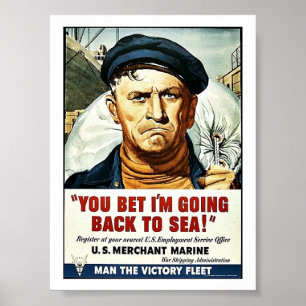 Affiche Vous avez parié que je retourne à la mer !