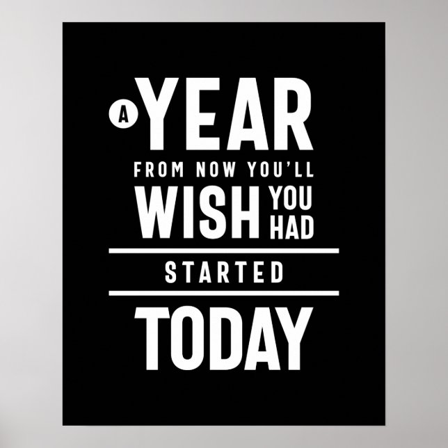 Affiche Vous Aviez Commencé Aujourd'Hui Cadeau Motivationn (Devant)