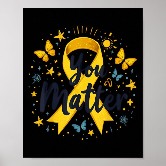 Affiche Vous Comptez Prévention Suicide Awareness Ruban Ja (Devant)