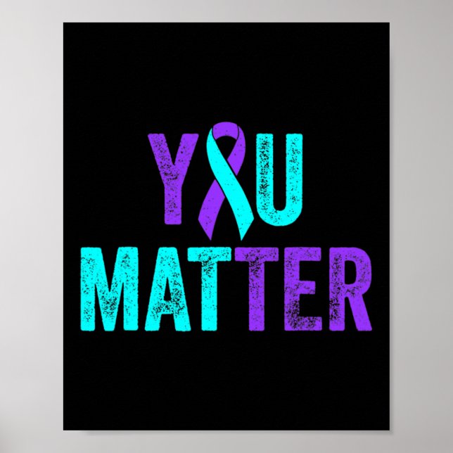 Affiche Vous Comptez Prévention Suicide Turquoises Purple (Devant)