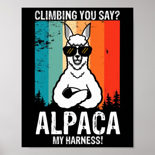 Affiche Vous dites escalade ? Lama mon harnais d'alpaga ro (Devant)