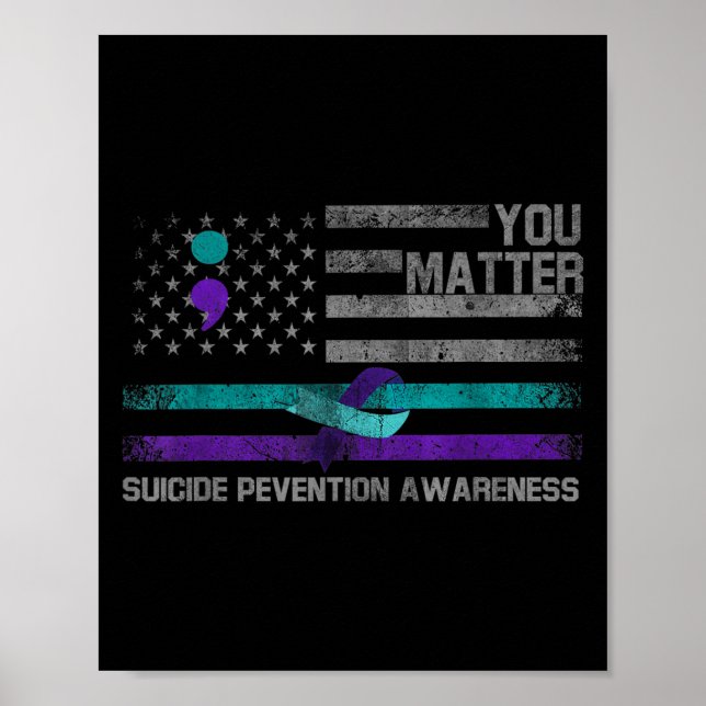 Affiche Vous Drapeau Américain Prévention du Suicide Sensi (Devant)