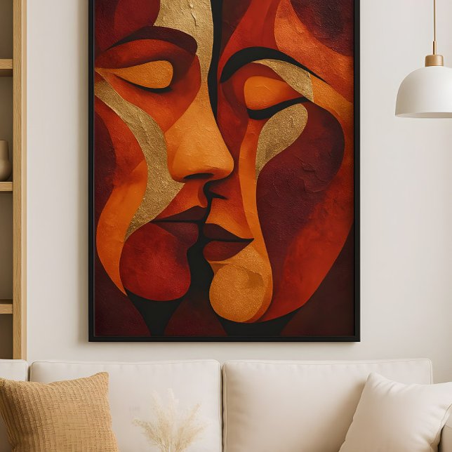Affiche Vous embrasser – Couple romantique baiser Art abst (Créateur téléchargé)