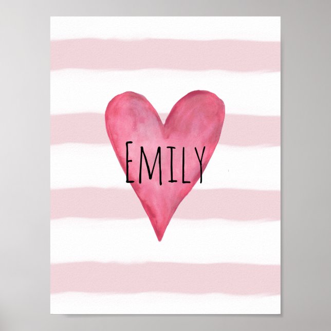 Affiche Vous êtes adorable Personnalisable Pink Heart Baby (Devant)