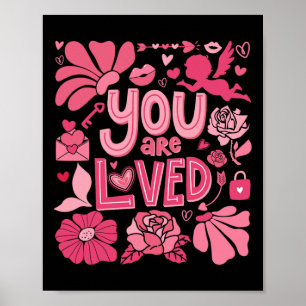 Affiche Vous êtes aimé Boho Saint-Valentin Floral Fête des