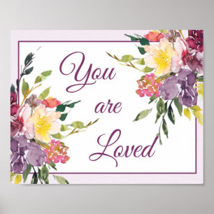 Affiche Vous êtes aimé floral