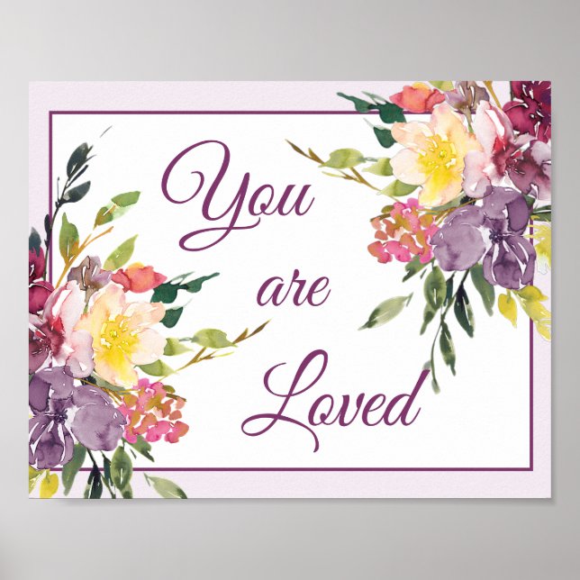 Affiche Vous êtes aimé floral (Devant)