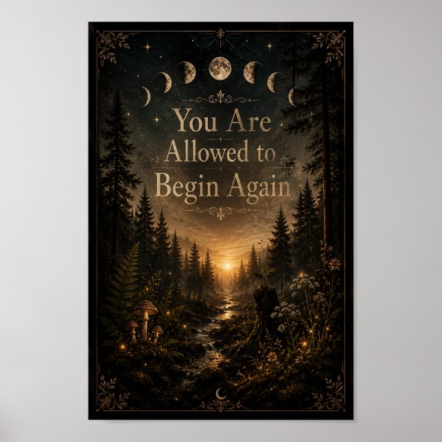 Affiche Vous Êtes Autorisé à Recommencer | Forêt Morose (Devant)
