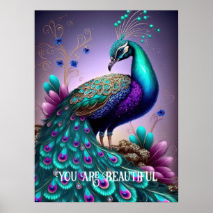Affiche Vous Êtes Belle Peacock Citation Inspirationnelle