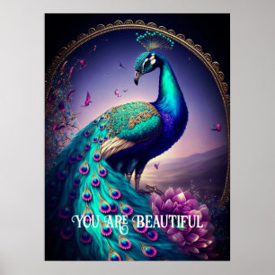 Affiche Vous Êtes Belle Peacock Citation Inspirationnelle