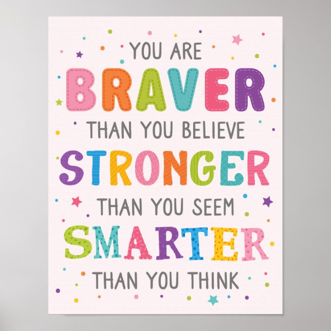 Affiche Vous Êtes Braver Stronger Smarter Classroom Affich (Devant)