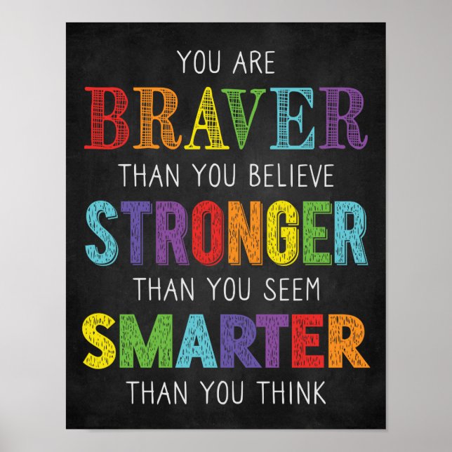 Affiche Vous Êtes Braver Stronger Smarter Classroom Affich (Devant)
