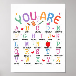 Affiche Vous êtes des lettres alphabet apprendre abc inspi