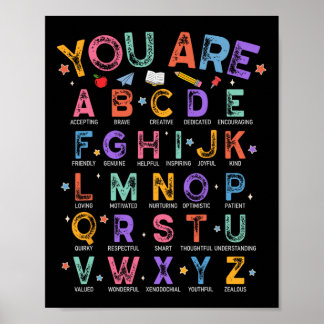 Affiche Vous êtes des lettres Alphabet Apprendre Abcs Garç