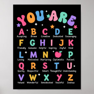 Affiche Vous êtes des lettres Alphabet Apprendre Abcs Insp