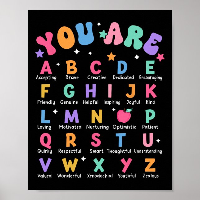 Affiche Vous êtes des lettres Alphabet Apprendre Abcs Insp (Devant)