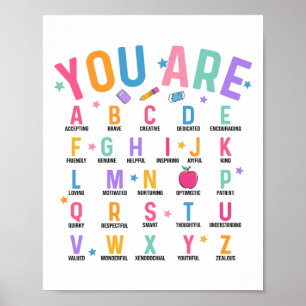 Affiche Vous êtes des lettres Alphabet Apprendre Abcs Insp