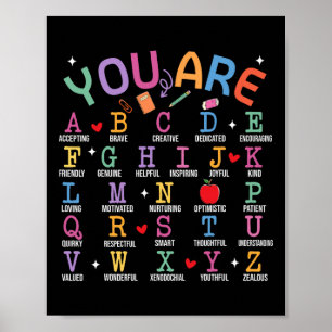 Affiche Vous êtes des lettres Alphabet Apprendre Abcs Insp