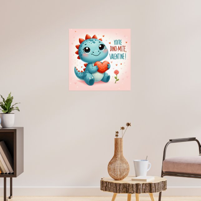 Affiche Vous êtes Dinomite Valentine Cute Dinosaur Love (Salon 3)