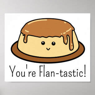 Affiche Vous êtes Flan-Tastic Food Pun Sticker Rectangulai