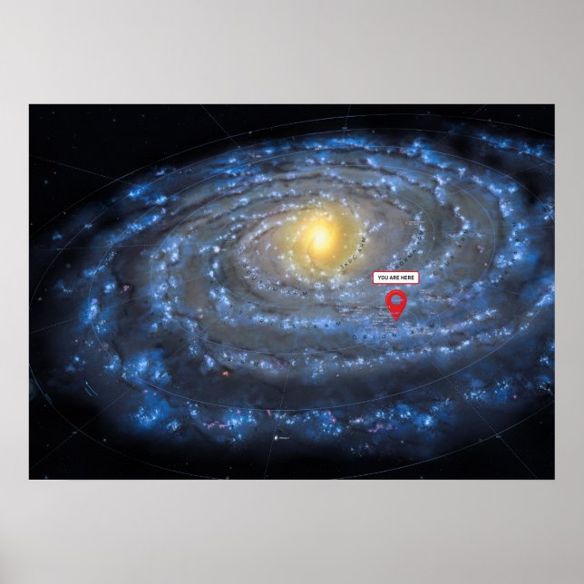 Affiche Vous êtes ici : Carte Milky Way (Devant)