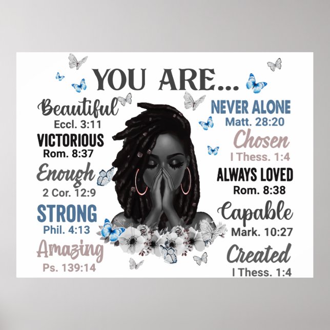 Affiche Vous Êtes La Reine Noire Melanin Femmes Dieu Dit (Devant)