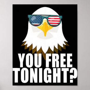 Affiche Vous êtes libre ce soir Drapeau américain Aigle pa