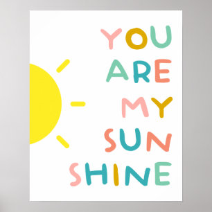 Affiche Vous Êtes Mes Sunshine Pastels