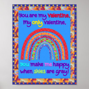 Affiche Vous êtes mon arc-en-ciel Whimsical Valentine