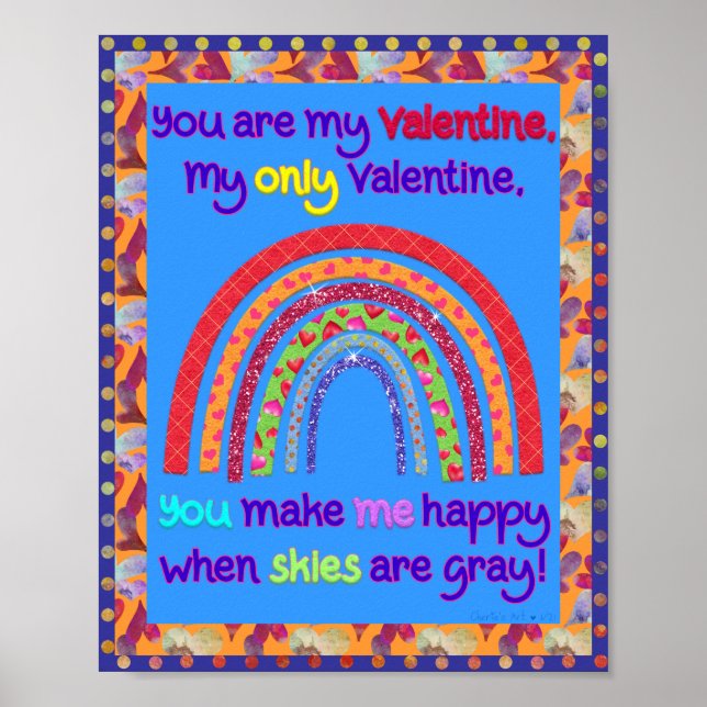 Affiche Vous êtes mon arc-en-ciel Whimsical Valentine (Devant)