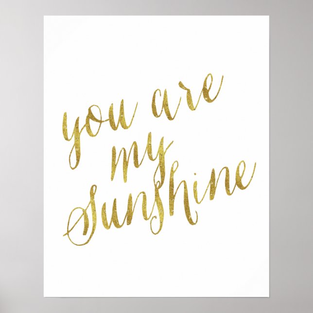 Affiche Vous Êtes Mon Citation Sunshine Faux Gold Foil Spa (Devant)