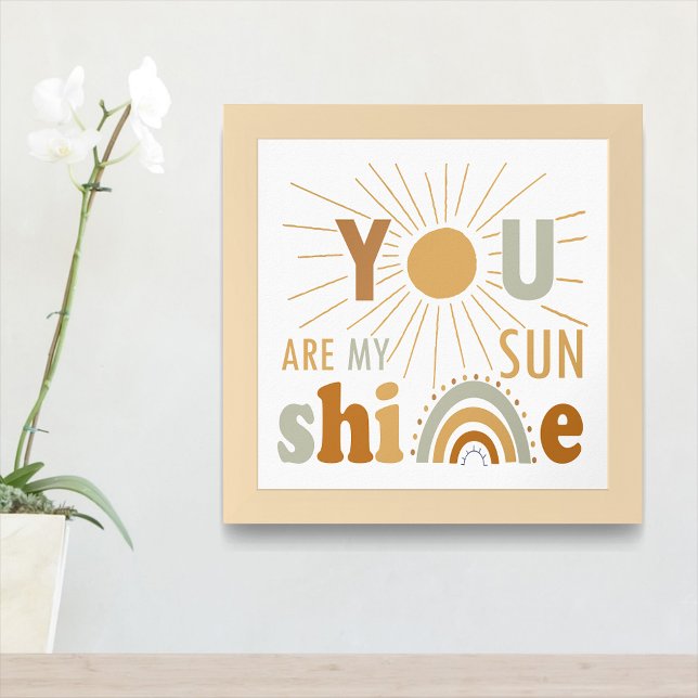Affiche Vous Êtes Mon Soleil, Salle De Jeu, Pépinière, Sal (Zazzle You Are My Sunshine, Playroom , Nursery, classroom Framed Art (Entryway))