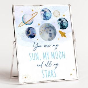 Affiche Vous Êtes My Sun Moon Stars Space Blue & Gold